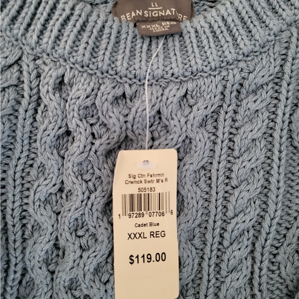 L.L. Bean Men's Crewneck Sweater - Cadet Blue